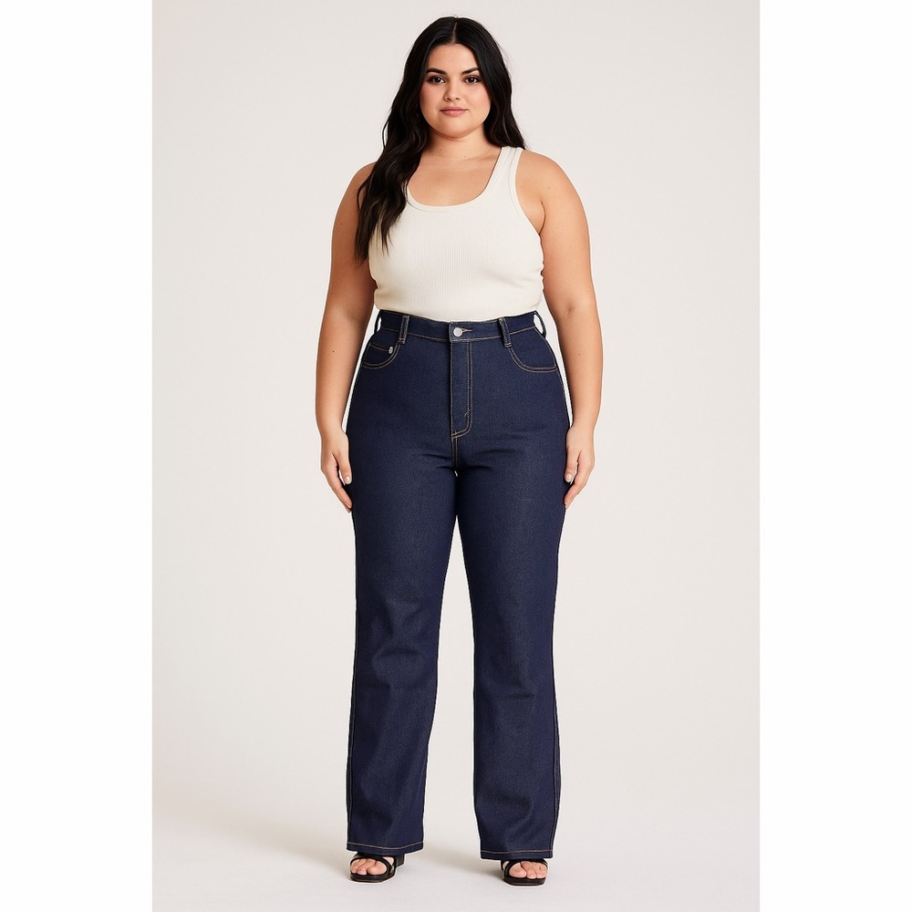 Renegade | Deadstock VTG 1970's Plus Size High Rise Dark Wash Crispy Blue Jeans